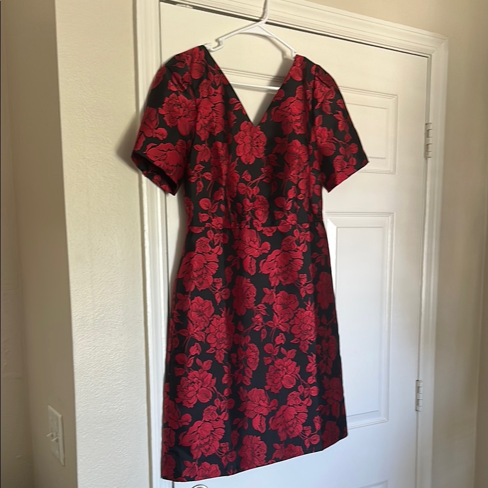 Talbots Red and Black A-line Mini Dress